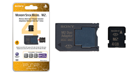 4GB Memory Stick Micro™ M2™ (includes M2 Duo adaptor)