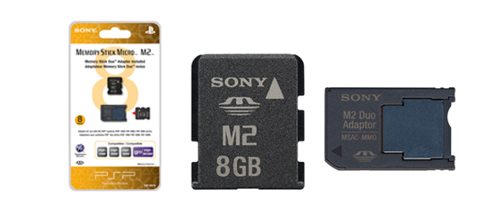 8GB Memory Stick Micro™ M2™ (includes M2 Duo adaptor)